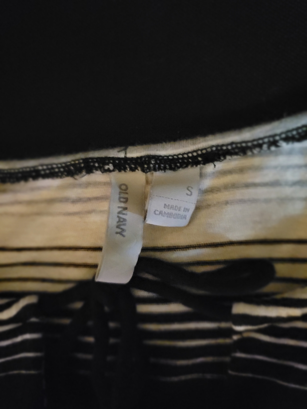Old Navy Black and White Striped Midi Dress with Tie Neck - Picture 9 of 11